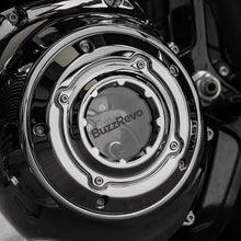 Load image into Gallery viewer, BuzzRevo Harley clutch cover. Motorcycle modified transparent clutch cover for M8 engine. Softail. Touring.