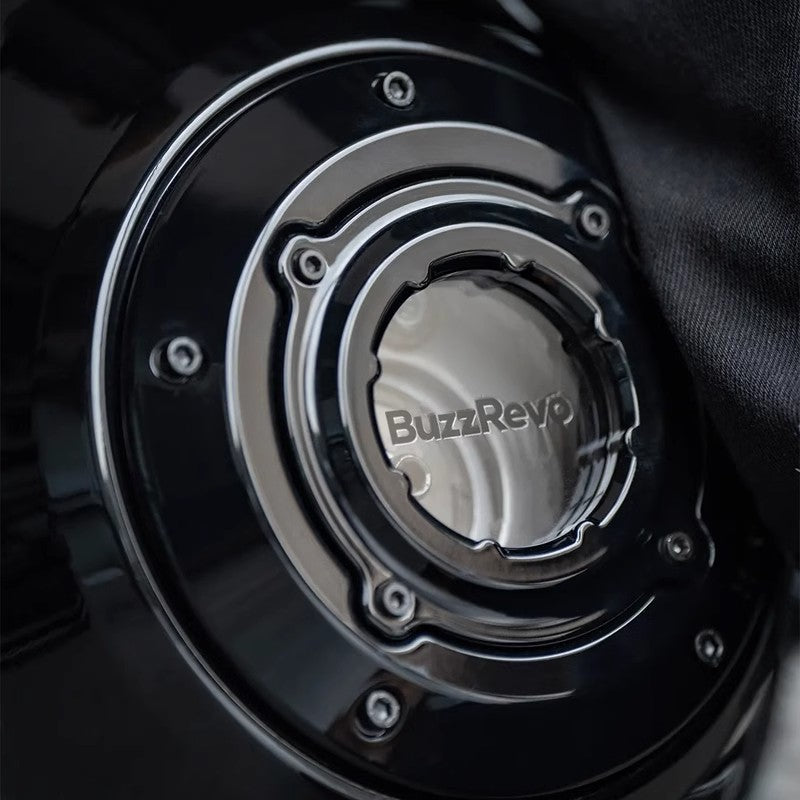 BuzzRevo Harley clutch cover. Motorcycle modified transparent clutch cover for M8 engine. Softail. Touring.