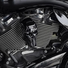 Load image into Gallery viewer, BuzzRevo Harley horn cover. For Glide ST CVO and Road King. Modified chrome-plated horn decoration cover with skull.