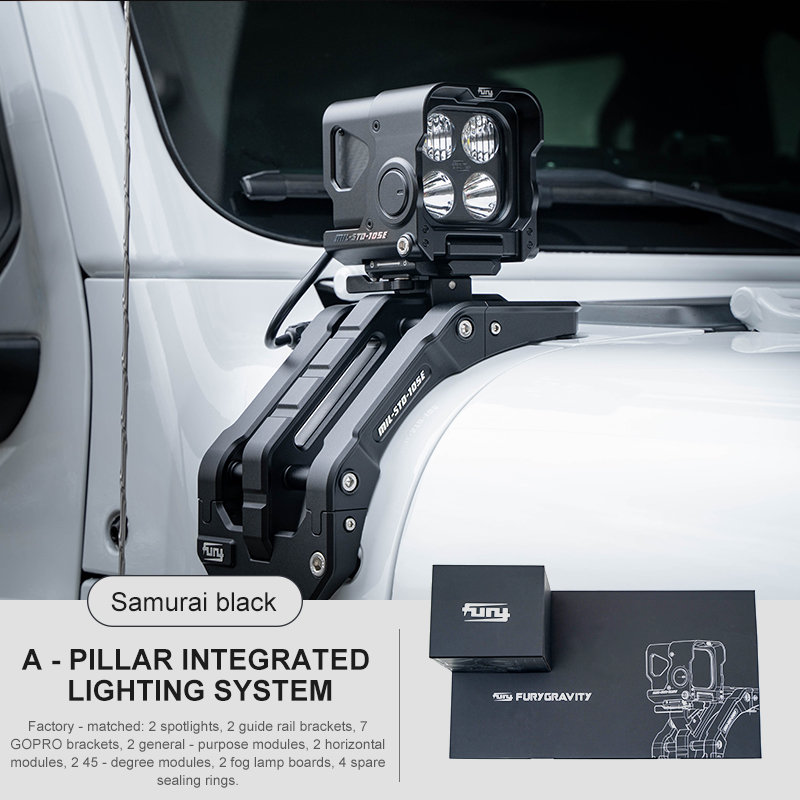 A-pillar integrated lighting system for Jeep Wrangler JL JT