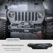 Load image into Gallery viewer, Jeep Wrangler JL front bumper, aluminum front and rear bumper guards.