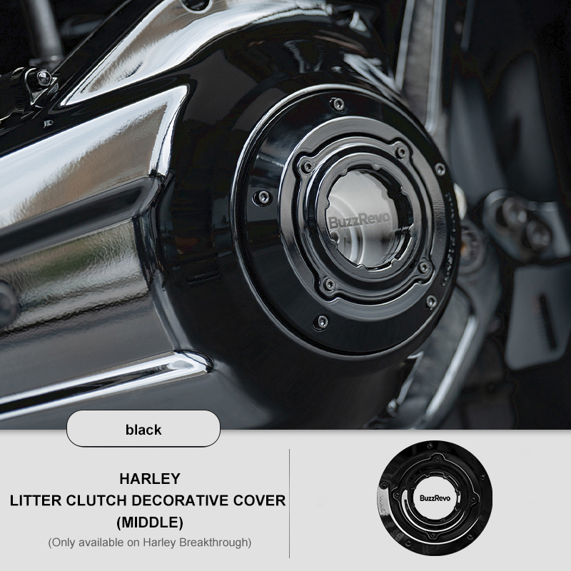 BuzzRevo Harley clutch cover. Motorcycle modified transparent clutch cover for M8 engine. Softail. Touring.