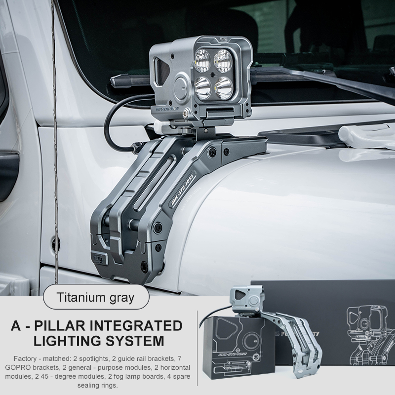 A-pillar integrated lighting system for Jeep Wrangler JL JT